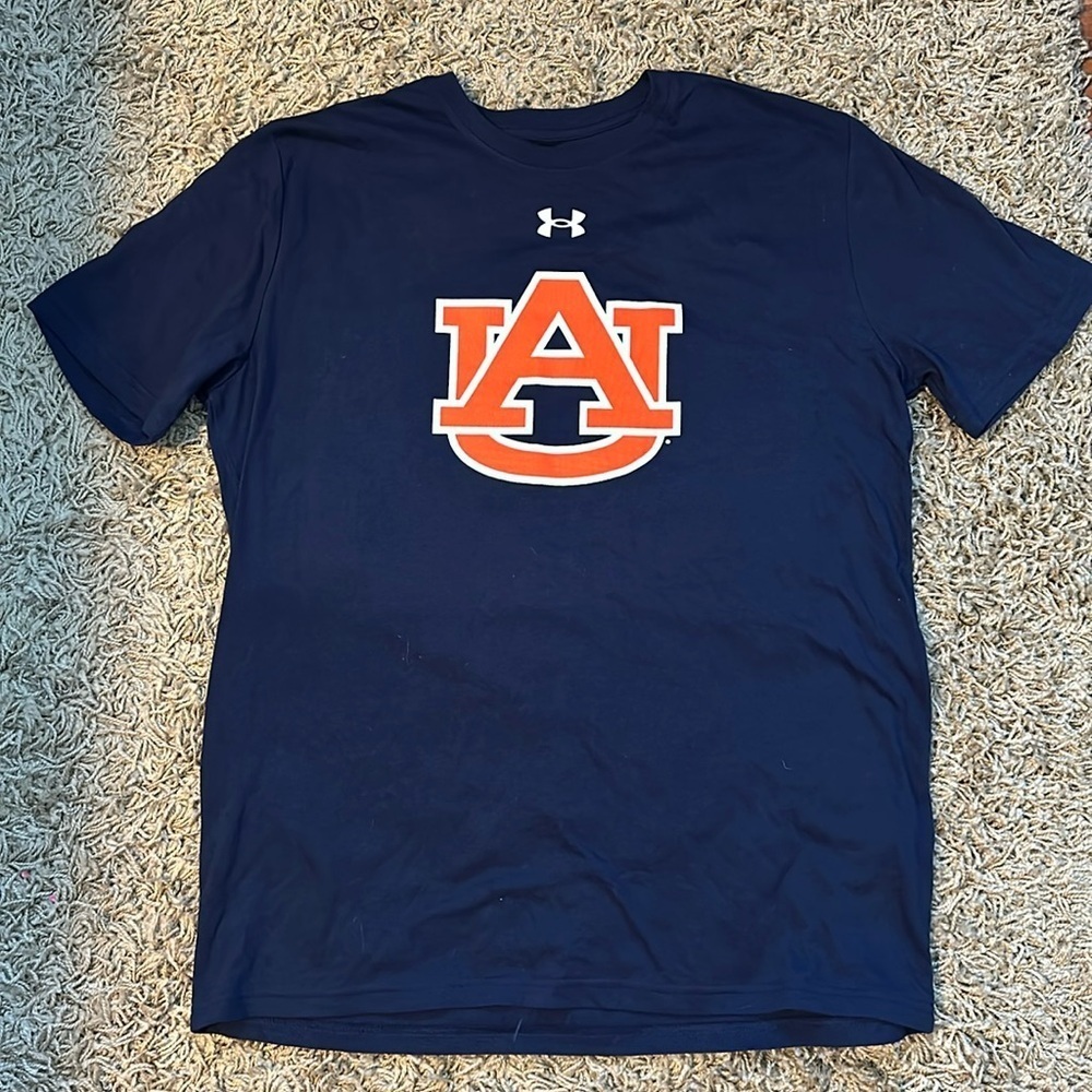 Unisex Under Armour Auburn Trigger Logo Tshirt- Size Large - Picture 1 of 2